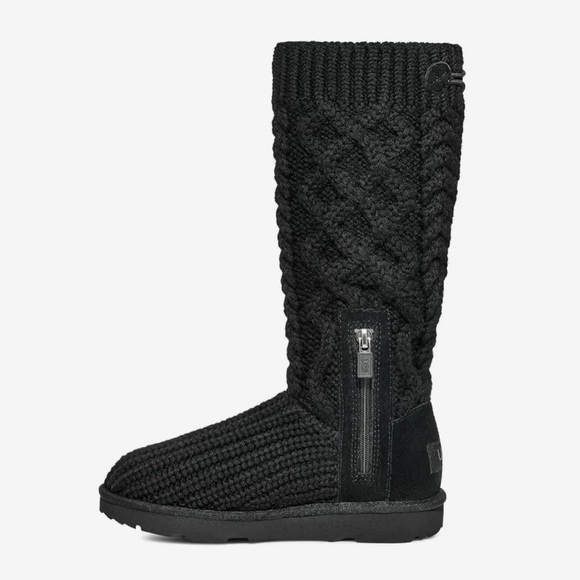 UGG Classic Cardi Cabled Knit Tall Boots (Big Kid) | Color: Black | NEW/NIB!!🖤 - Picture 4 of 14